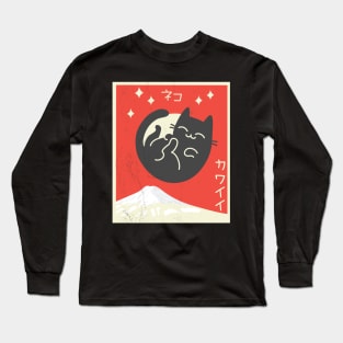 Kawaii Cat Falling Long Sleeve T-Shirt